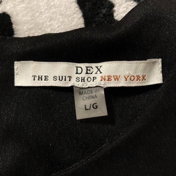 DEX Black pencil dress w/ pleather and gold tone chain detailing ~ MEDIUM LARGE - Picture 2 of 15